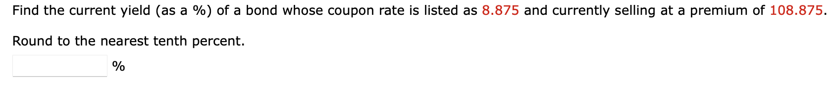 A: B: C: D: E: Find the current yield (as a %