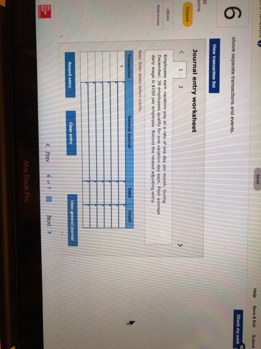 for estimated liabilities LO P4 Listed below are a few transactions and