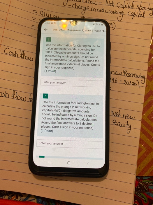 = 914100 HU -0 ment) - 2.dashi 5 Cash flow BUSI 2093