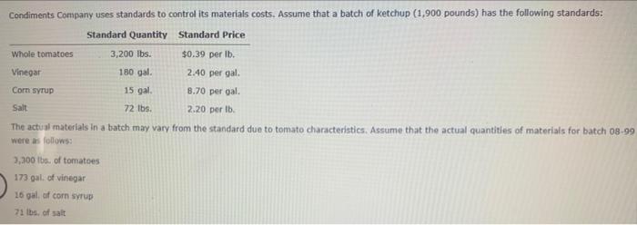 required, round amounts to the nearest cent. Enter a favorable variance a