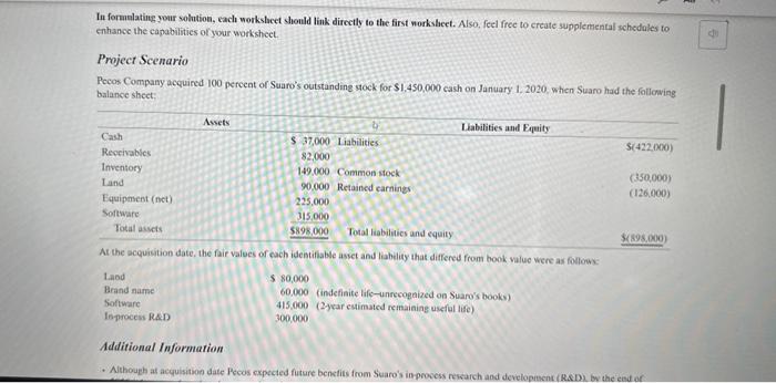 fair value allocation. Excel Spreadsheet Project Alternative Investment Methods, Goodwill Impairment, and