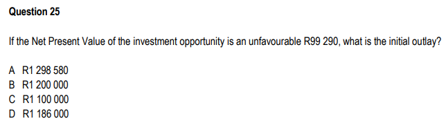 The projected annual net cash flows associated with an investment opportunity are