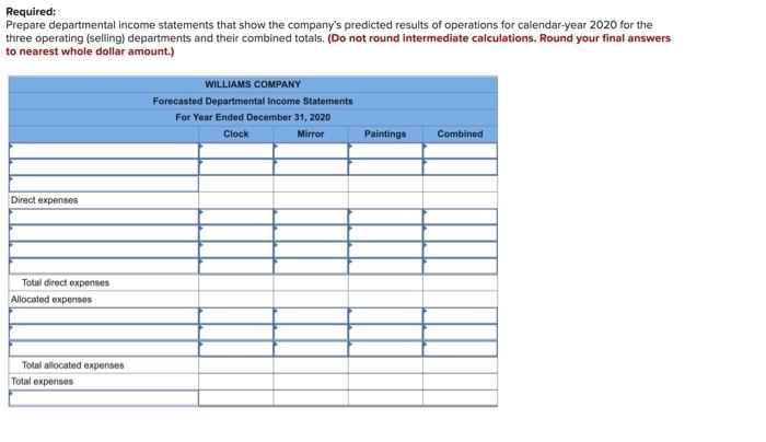 each number goes thank you :) Williams Company began operations in January