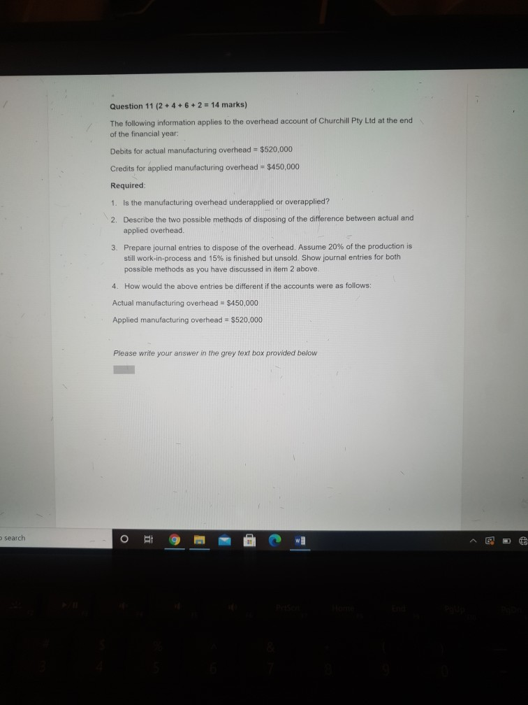 Question 11 (2 + 4 + 6 + 2 = 14