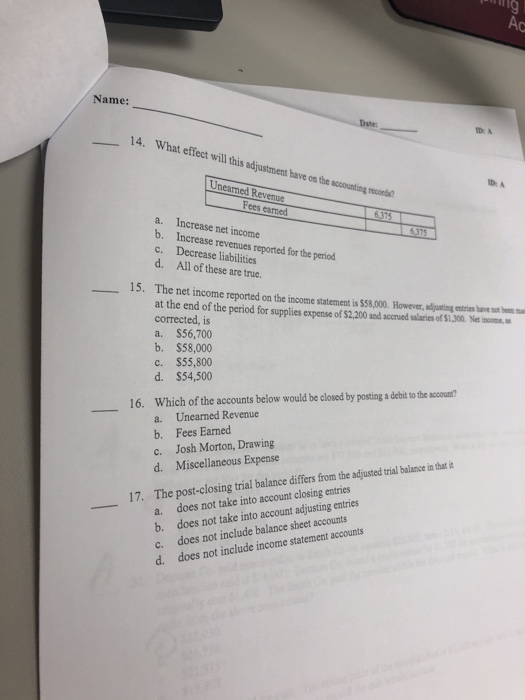  AG Name: 14. What effect will this adjustment have on the