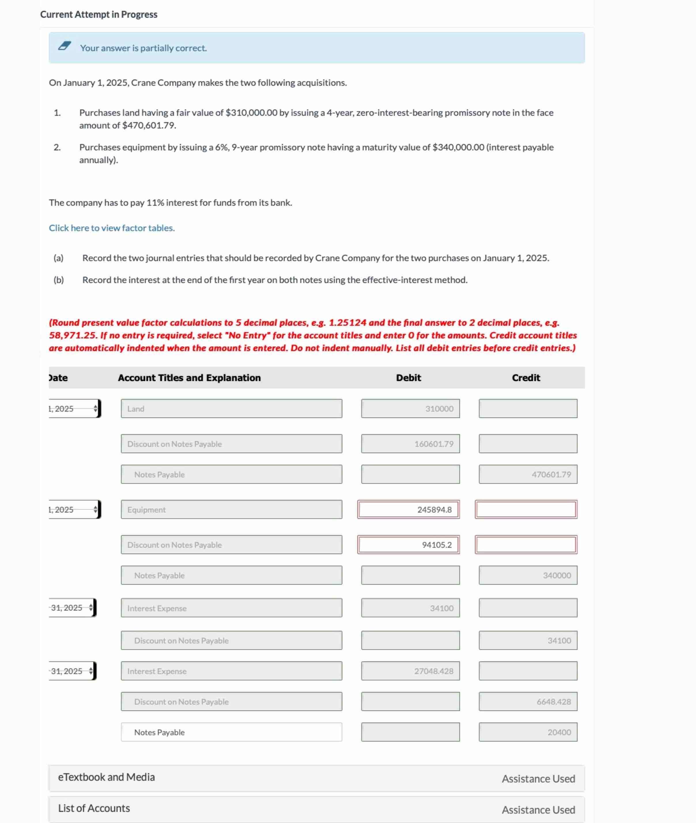  Current Attempt in Progress Your answer is partially correct. On January