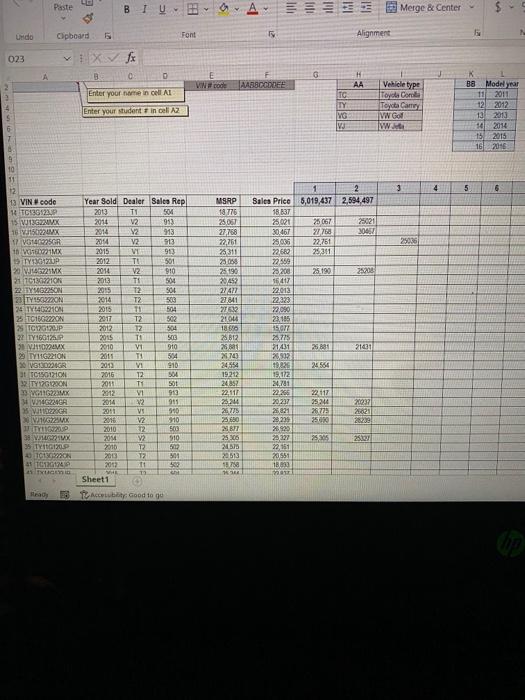 top of the worksheet as a guide to create appropriate nested functions