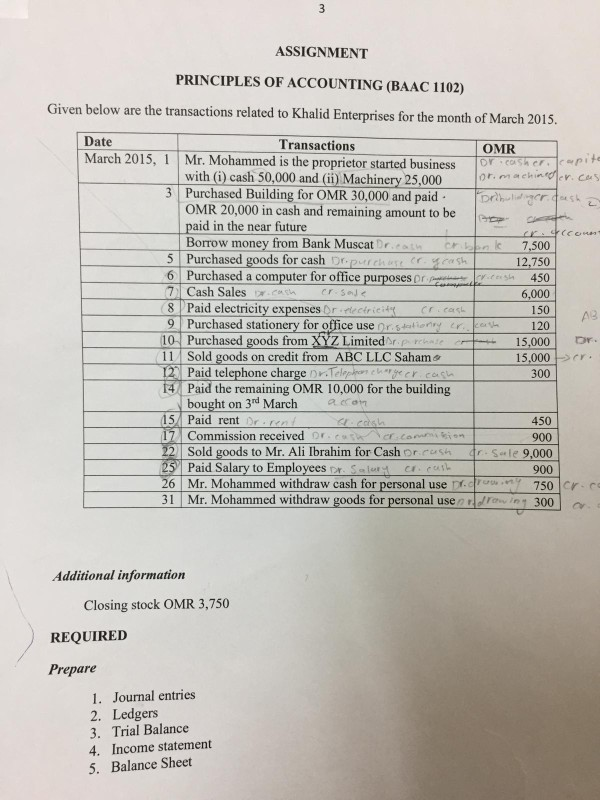 Can any one calculate this all 1/2/3/4/5 ASSIGNMENT PRINCIPLES OF ACCOUNTING
