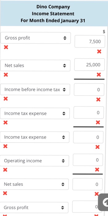 out of P Flag question The Multi-step Income Statement Dino Company, a