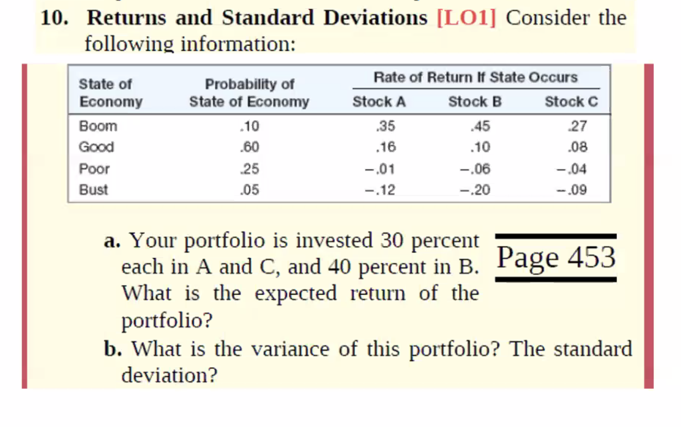  Returns and Standard Deviations 