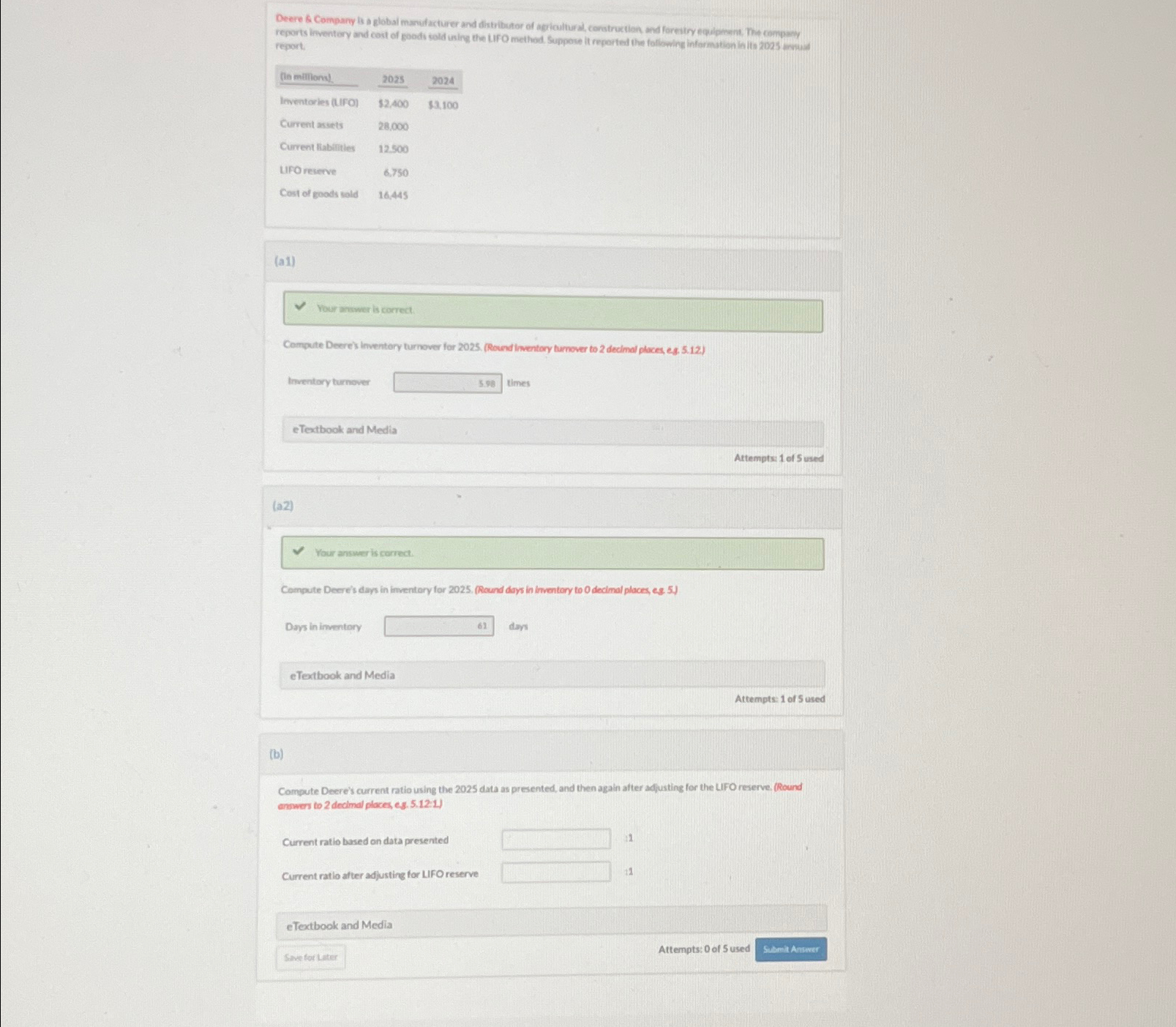  report. \table[[tis militional,2025,2024],[Inventories (UFO),12,400,$2.100 