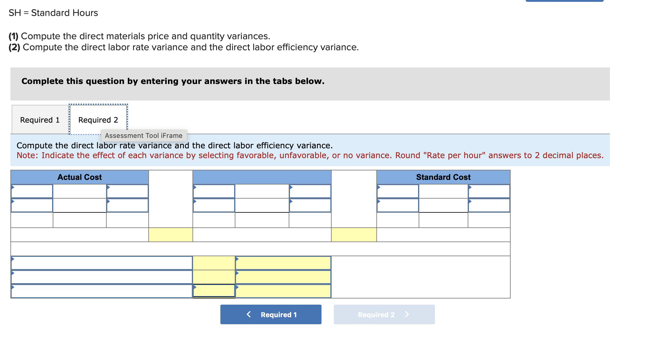  Exercise 23-11(Algo) Direct materials and direct labor variances LO P3 Lucia