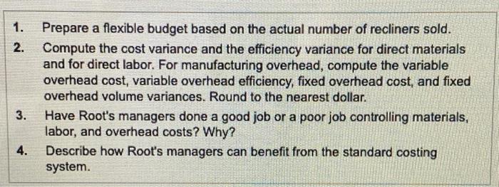  1. 2. Prepare a flexible budget based on the actual number