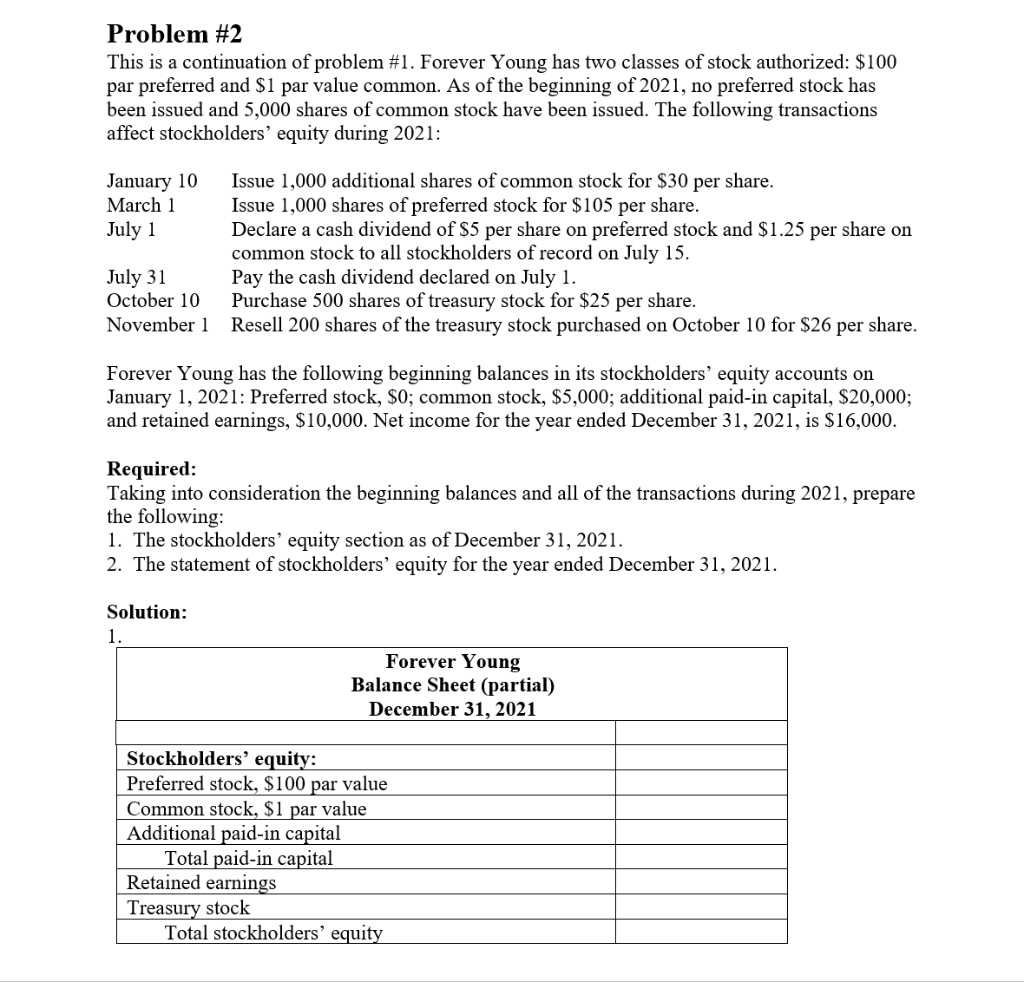 please show all work Problem #2 This is a continuation of