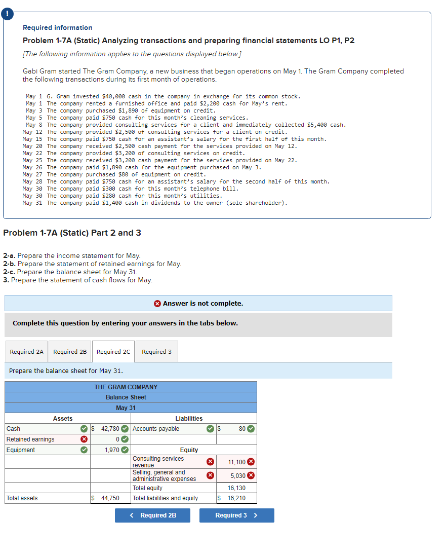 Not sure where to begin !^ Required information Problem 1-7A (Static) Analyzing