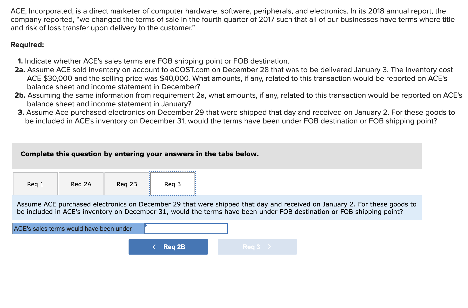  ACE, Incorporated, is a direct marketer of computer hardware, software, peripherals,