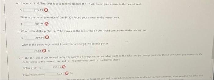 the SY-20 \begin{tabular}{|c|c|} \hline 43 Dollar depreciation against all currencies & 7%
