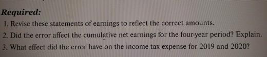 answer required 1, 2, and 3 The statements of earnings for Pruitt