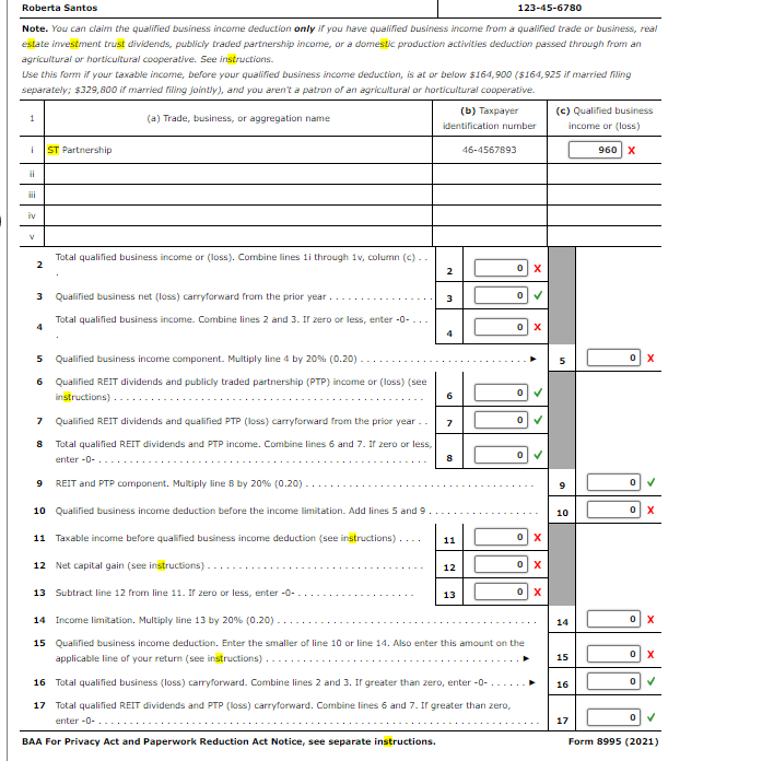 Note: This problem is for the 2021 tax year. Roberta Santos, age