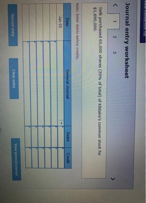 displayed below) Selk Steel Co, which began operations in Year 1. had