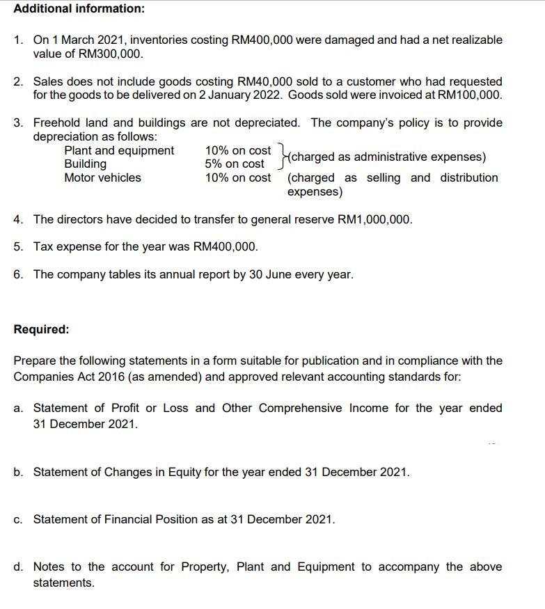 . Please QUESTION 2 Premium One Bhd, a trader of stationery, was