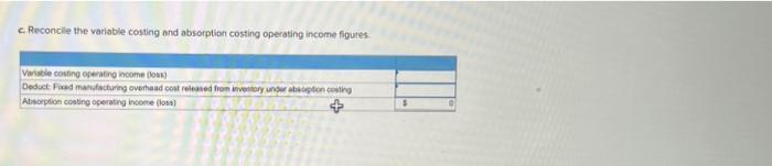 follow "Consws of direct materials, direct labout, and vartable manutactormg overhead costing