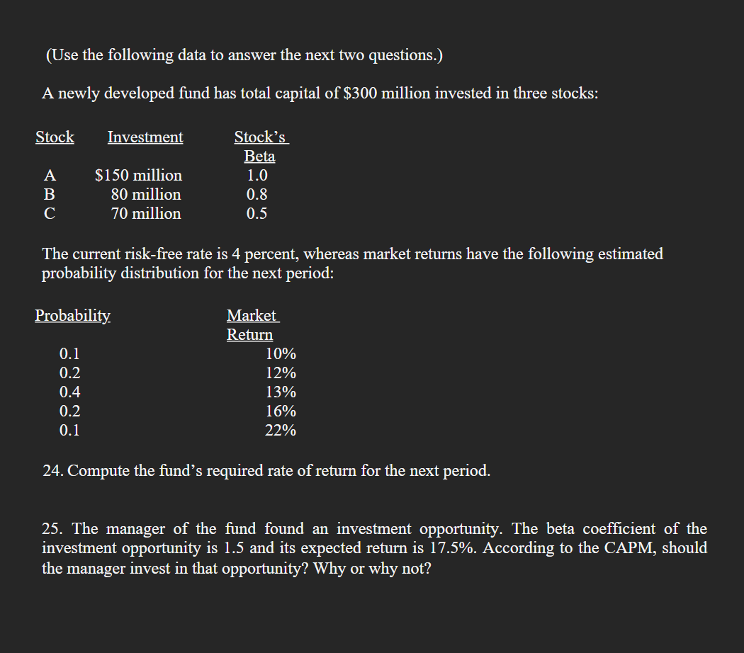 (Use the following data to answer the next two questions.) A
