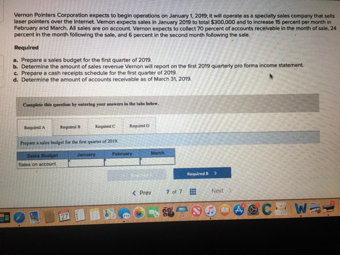  Vernon Pointers Corporation expects to begin operations on January 1, 2019,