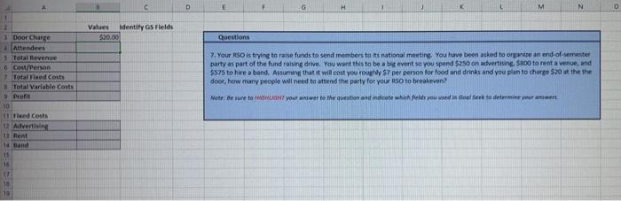 show how to do in excel please 7. Your iso is trying
