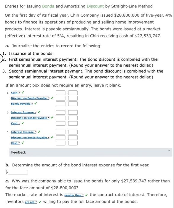  Entries for Issuing Bonds and Amortizing Discount by Straight-Line Method On