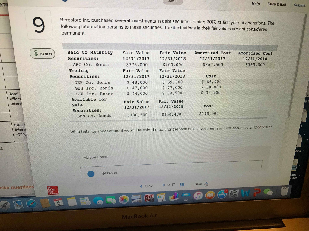  Saved ??? Help Save & Exit Submit Beresford Inc. purchased several