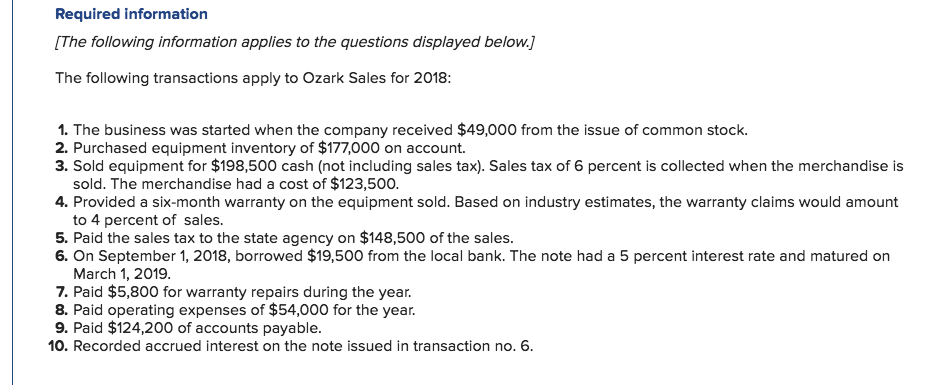 Please answer in table form just like the question. Thanks. Required