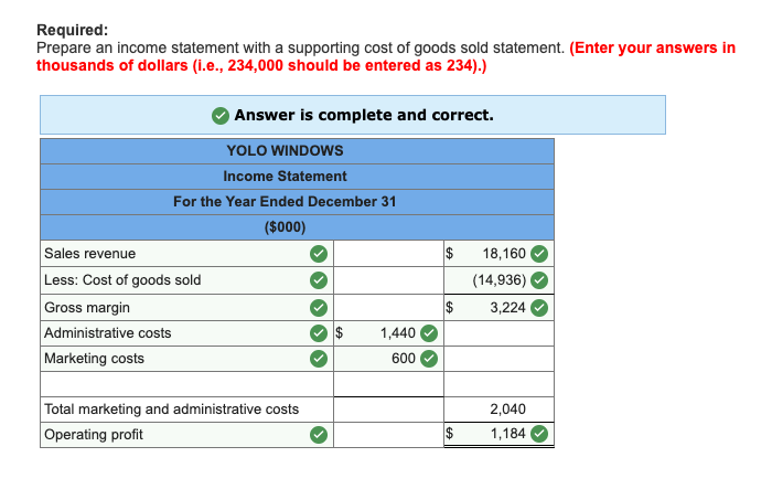 Windows, a manufacturer of windows for commercial buildings, reports the following account