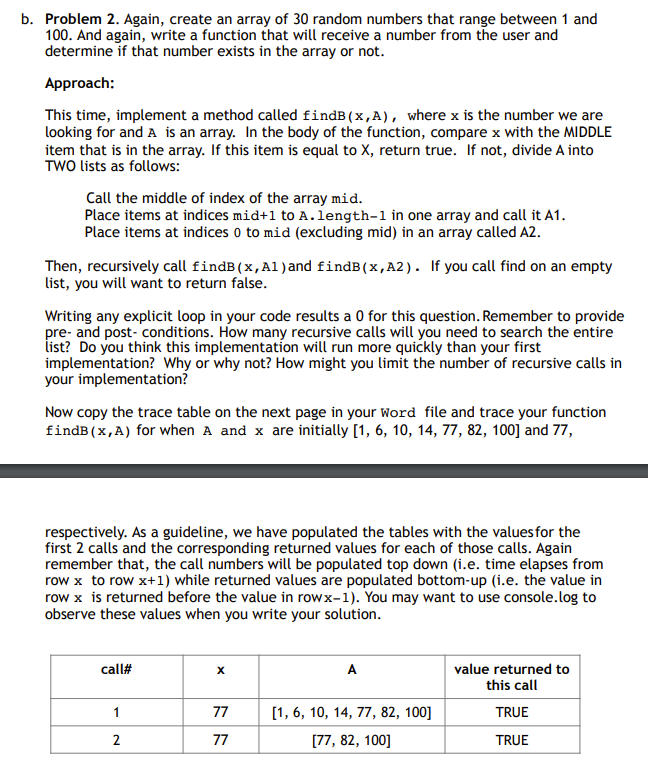  b. Problem 2. Again, create an array of 30 random numbers