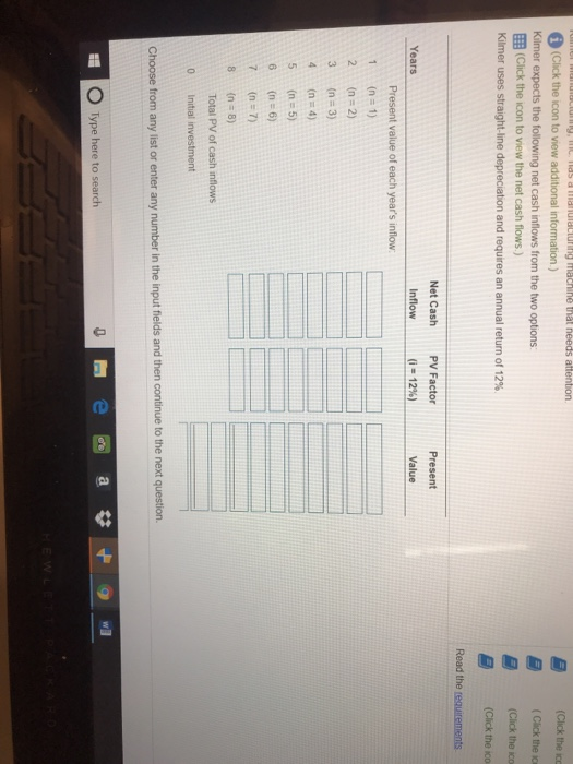 requirements -bad ion 1 More Info The company is considering two options.