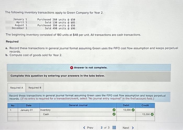  Record these transactions in general joumal format assuming Green uses the