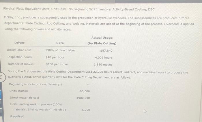 Help Please 1. Prepare a physical flow schedule. If an answer is