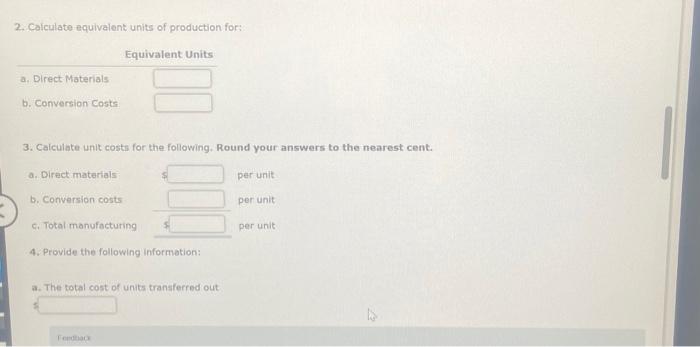 schedule shows the units to account for and what happened to them.