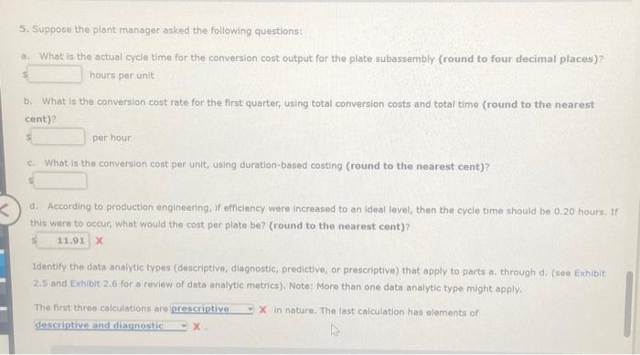 Feedoick Theos My Woric 4b. Unit cost = Costs of the peciod