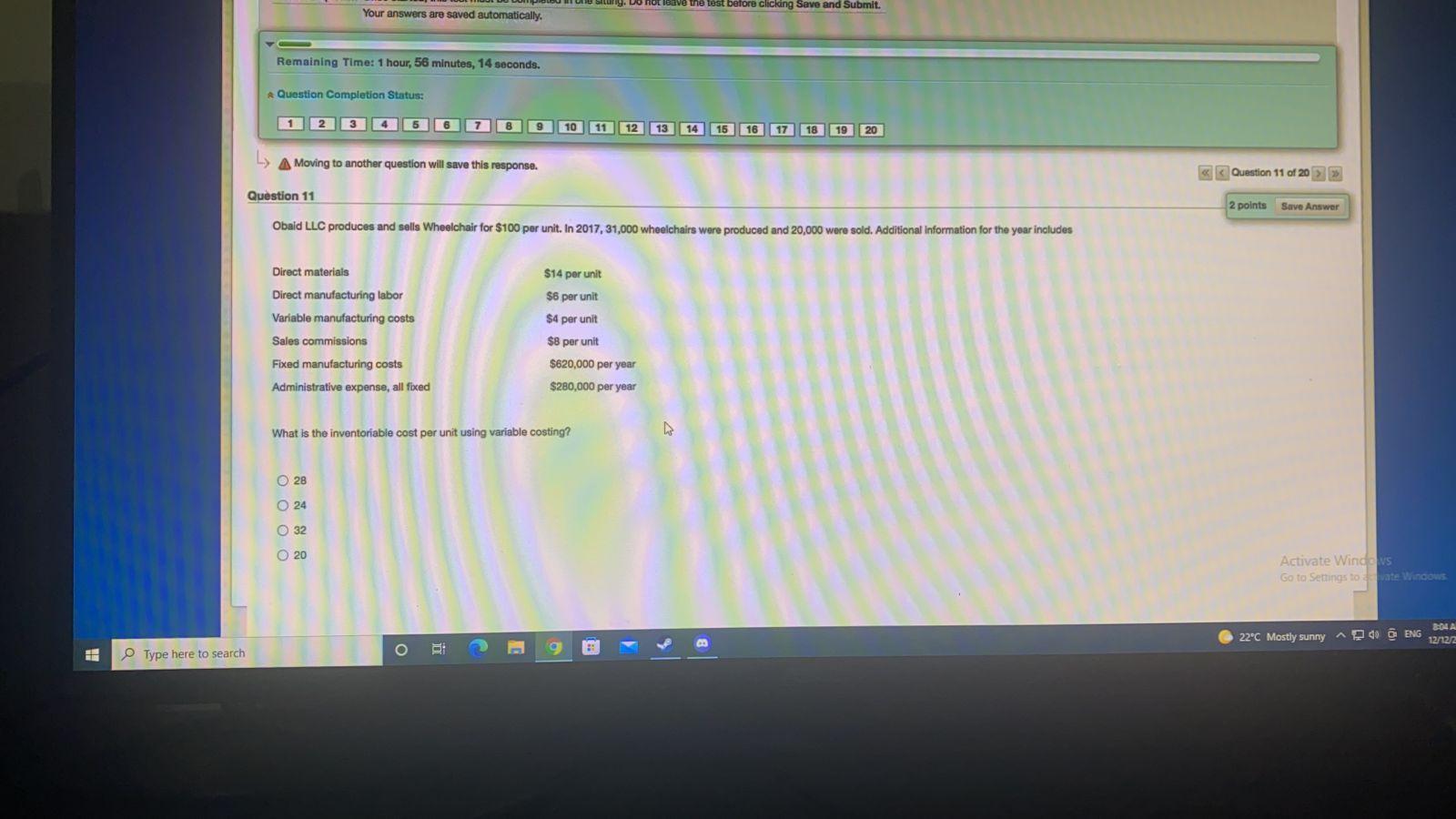  Do hot bave the test before clicking Save and Submit. Your