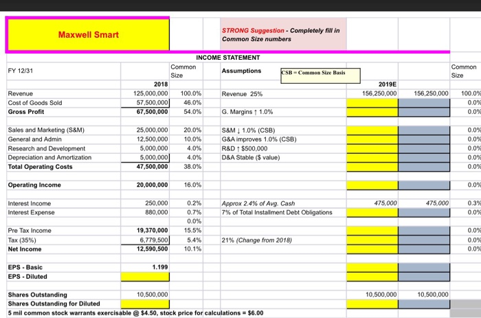 FY 12/31 Assumptions cSB-C Sie Rasis 2018 201E 156 250,000 156.250,000 Rovenue