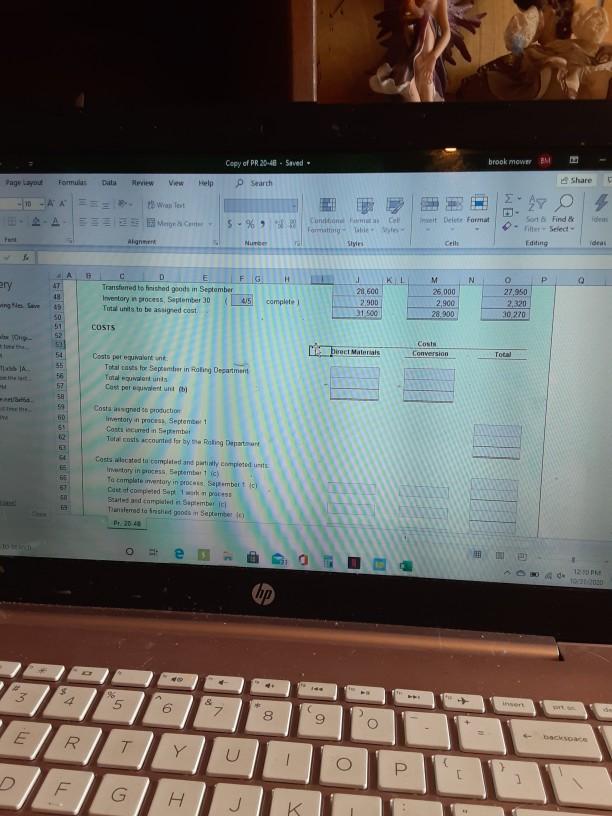  how would you figure the cost part for working progress rolling