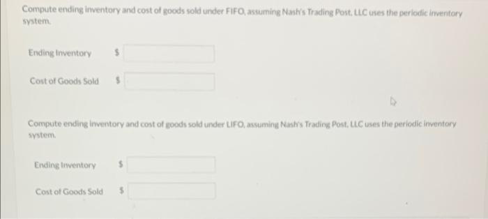  need help doing the LIFO and FIFO Compute ending inventory and