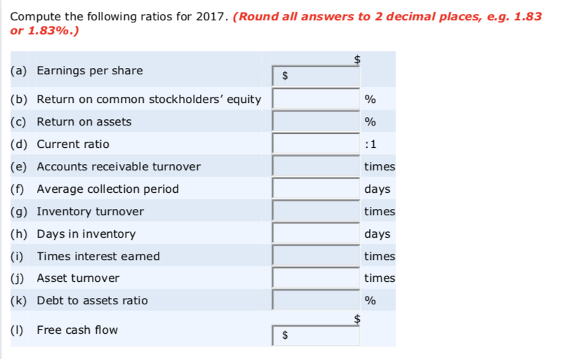 Income Statements For the Years Ended December 31 Compute the following ratios