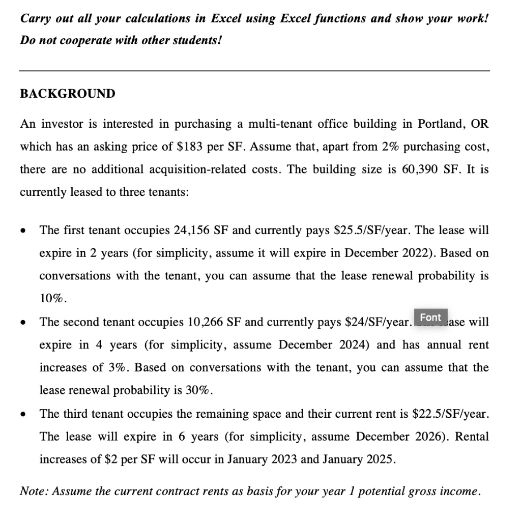 Carry out all your calculations in Excel using Excel functions and
