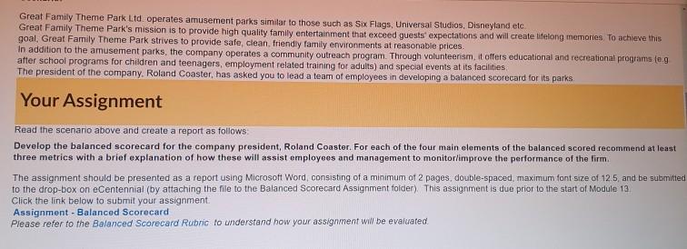 please provide references with your answer Great Family Theme Park Ltd.