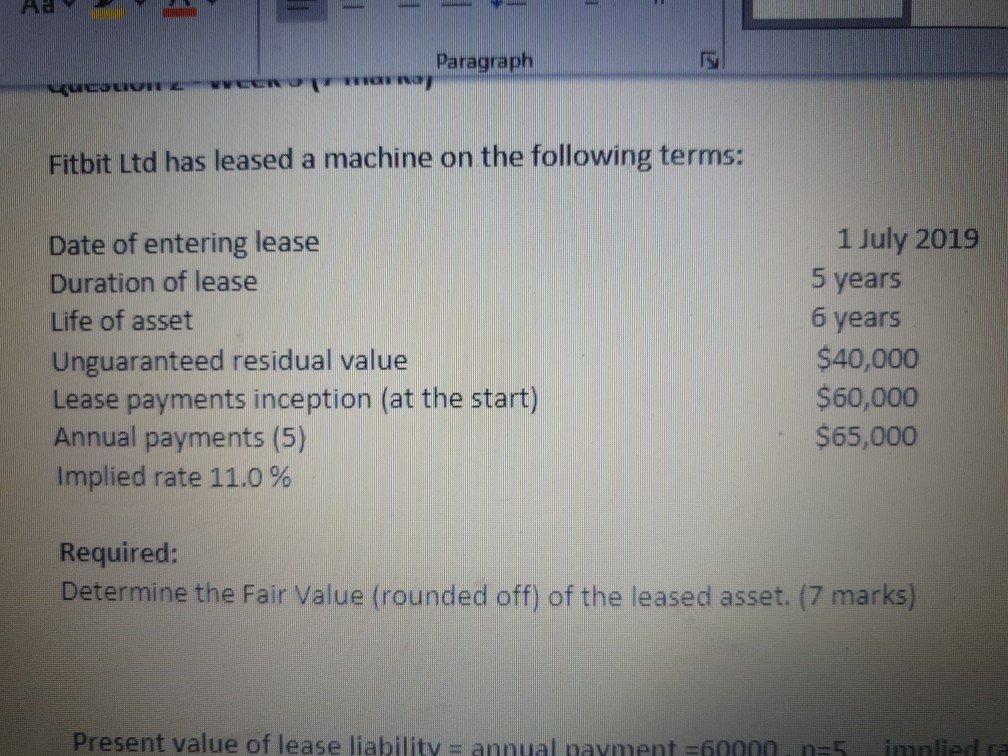  please provide answer with working notes Paragraph Kucouvre WCENTER Fitbit Ltd