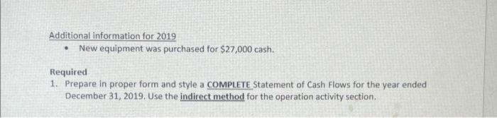 as at December 31. 2019 2018 Current assets Cash and cash equivalents