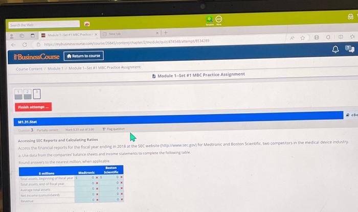  Actersing StC Reports and Calculating Ration Accessing SEC Reports and Calculating