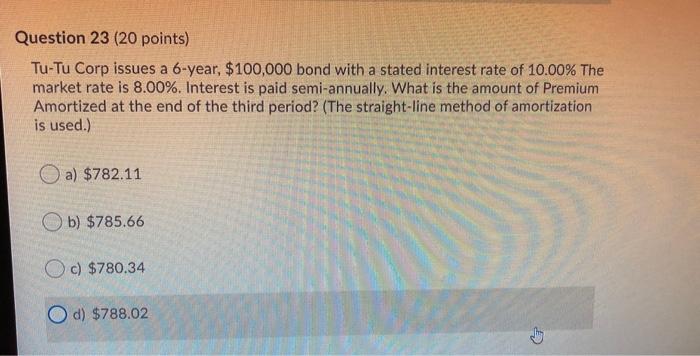 with a stated interest rate of 10.00% The market rate is 8.00%.